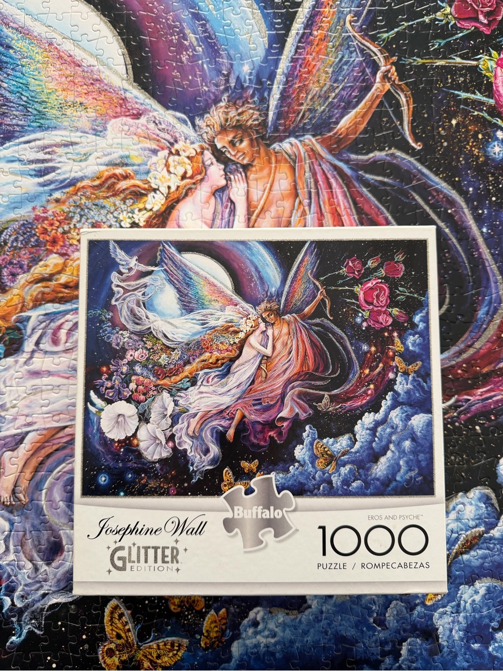 Buffalo Games 1000-Piece Glitter Puzzle — Eros and Psyche (Josephine Wall)